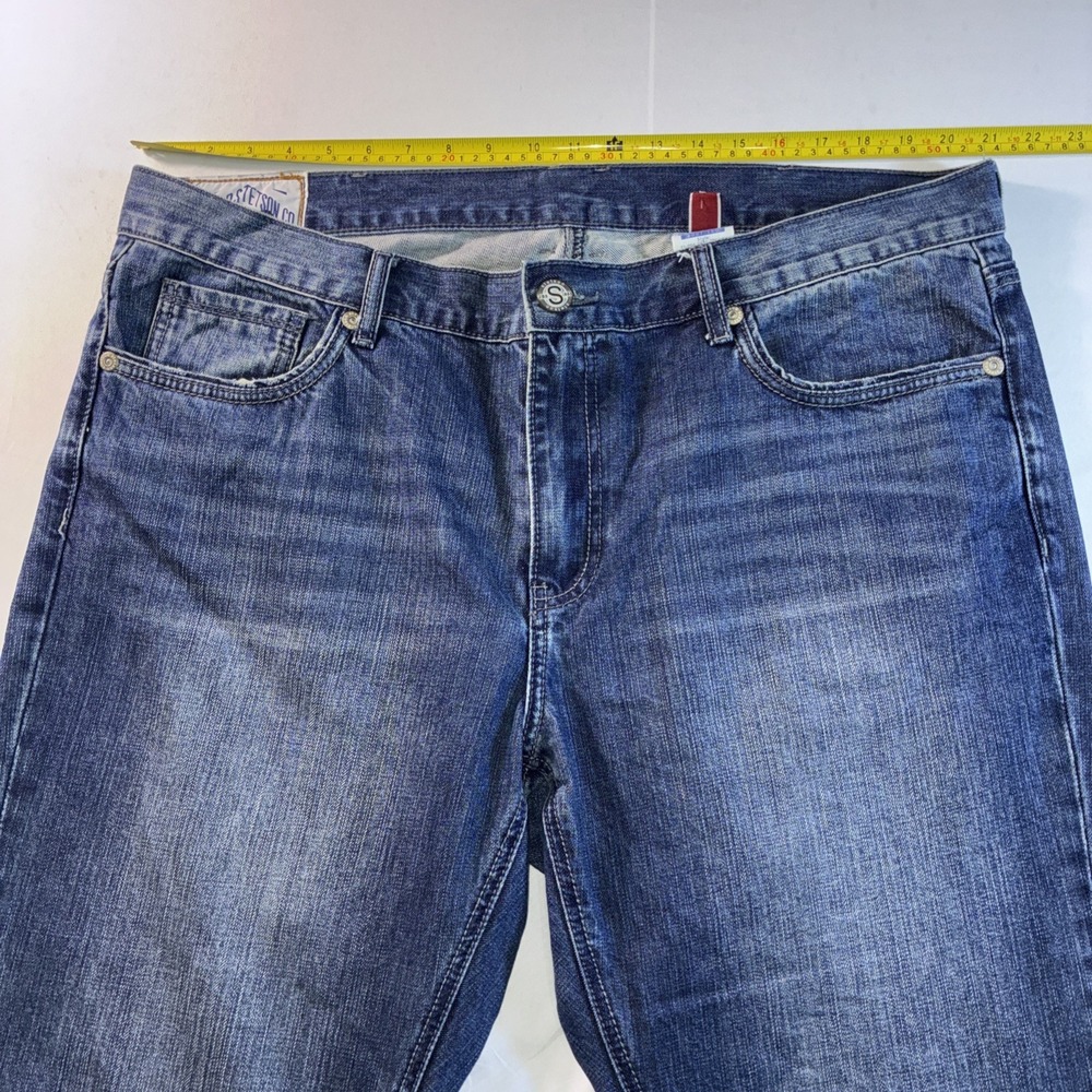 Stetson Rocker Boot Leg Jeans Mens 42x32 Medium Wash Blue Denim 1014 Bootcut - Picture 2 of 13
